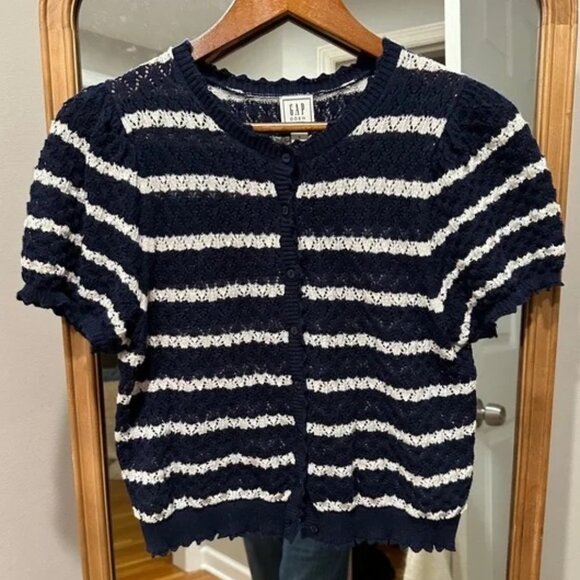 Doen x Gap Linen-Blend Pointelle Cardigan size Small - Picture 6 of 7